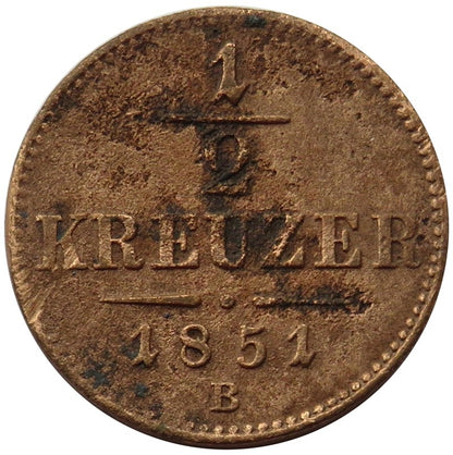 1/2 Krajcara Austria, 1951, znak B, stan 3+
